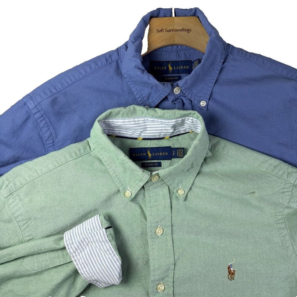 Polo Ralph Lauren Oxford Shirt Lot of Two Mens Small Classic Fit Long Sleeve